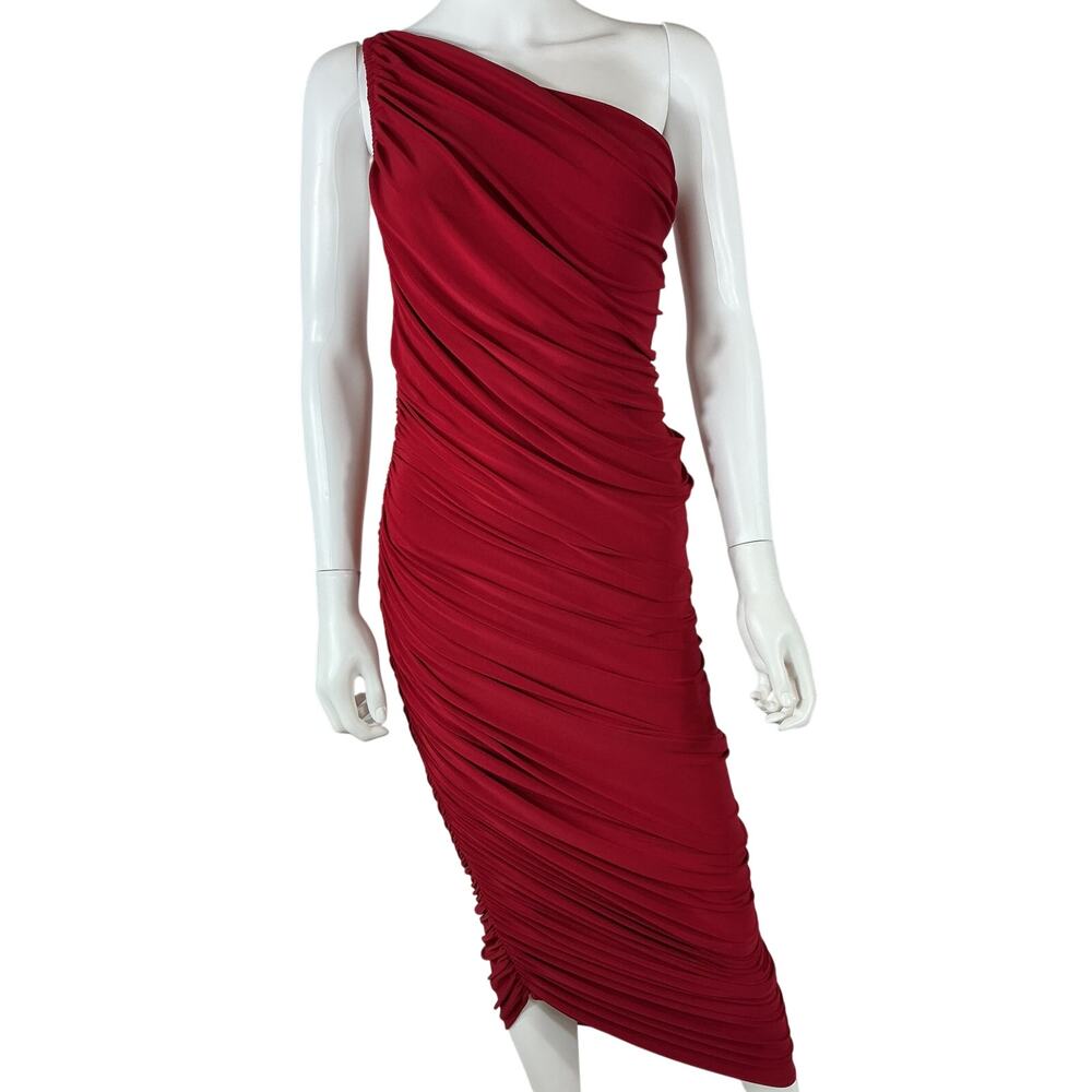 Norma Kamali Ruched Red Diana Dress Size XS
